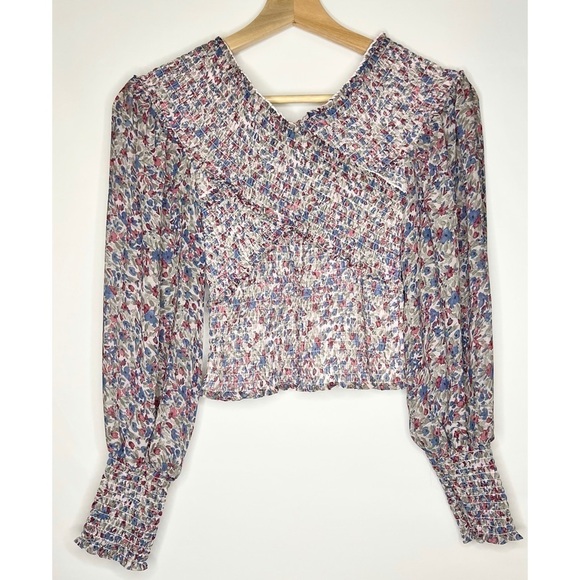 BB Dakota x Steve Madden Top Smock Factor Blue Pink XS NWT - Picture 5 of 8